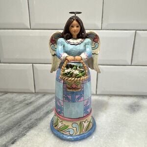Jim Shore Angel With Basket Easter Lillies  7.5" # 4025806